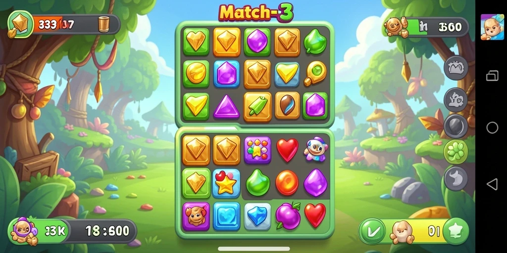 Tampilan gameplay seru dalam 33ZK yang penuh warna.