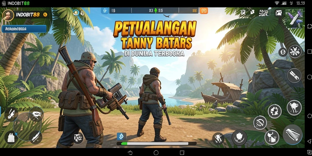 Tangkapan layar gameplay INDOBIT88 yang menampilkan petualangan di dunia terbuka.