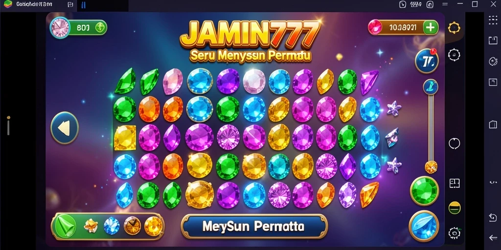 Tampilan seru gameplay permainan Match-3 JAMIN777.