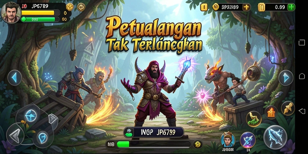 Screenshot gameplay JP6789 yang menampilkan eksplorasi dunia petualangan.
