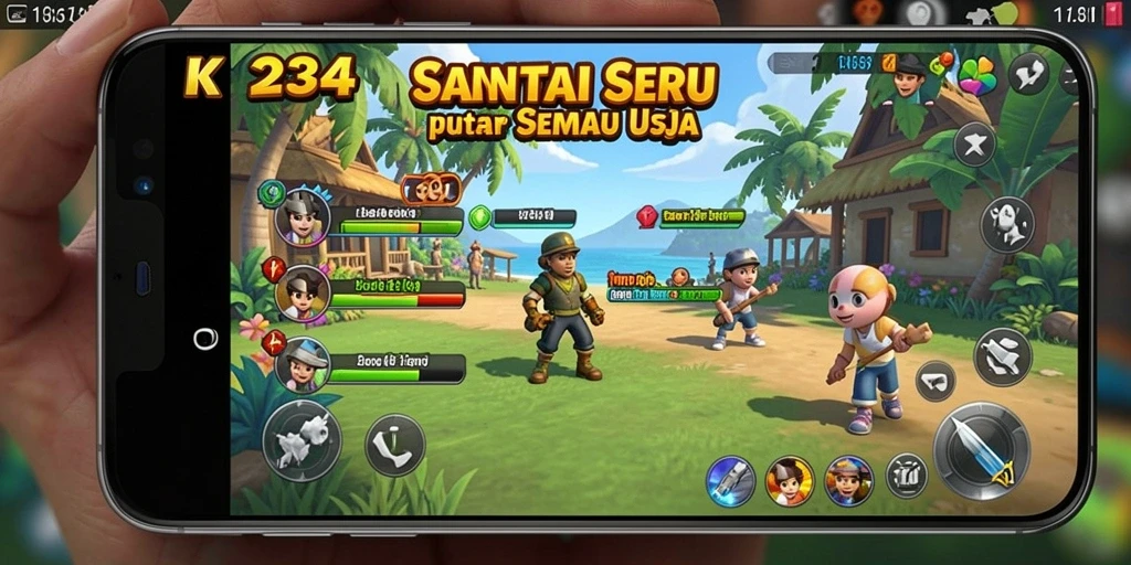 Menampilkan gameplay K234 yang seru dan penuh warna.