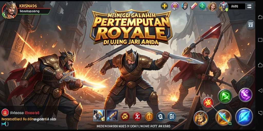 Tampilan gameplay mendebarkan dalam KRISNA96 menunjukkan aksi pertempuran sengit.