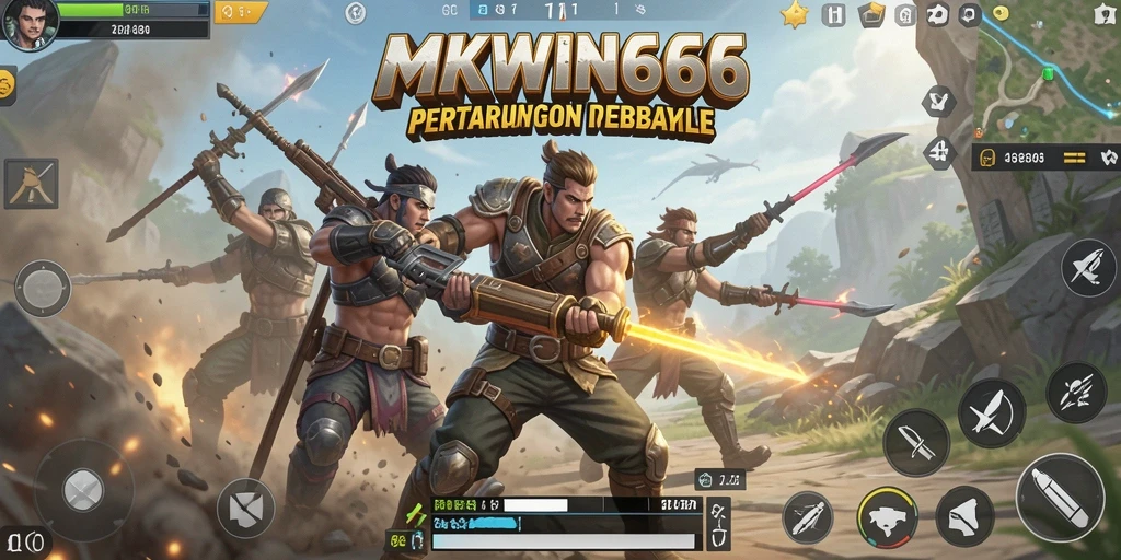 Screenshot gameplay MKWIN666 menampilkan aksi seru dalam pertarungan Battle Royale.