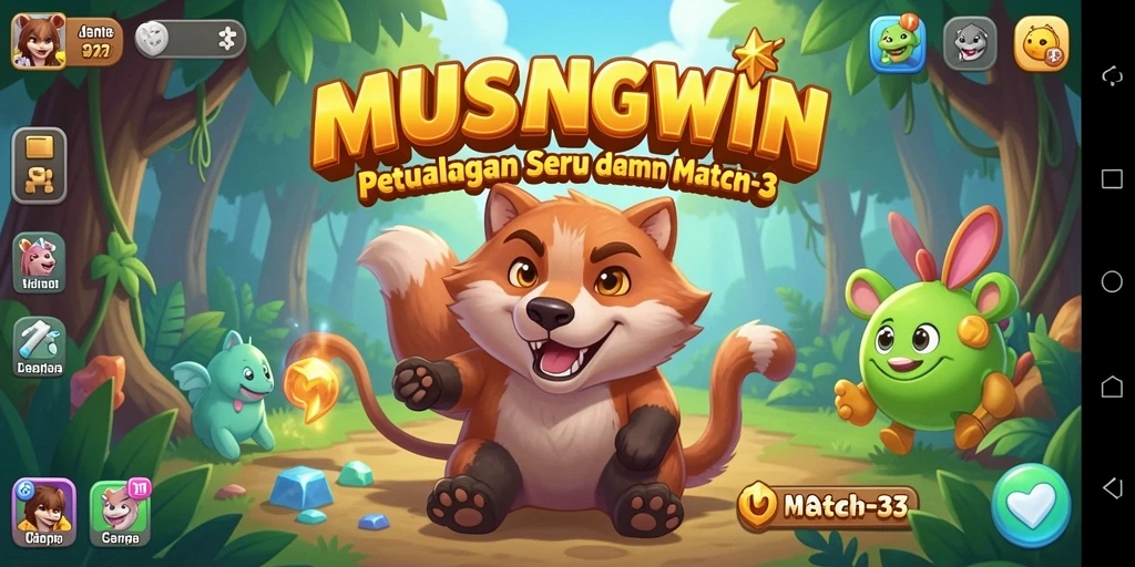 Tampak serunya gameplay Match-3 dalam MUSANGWIN.