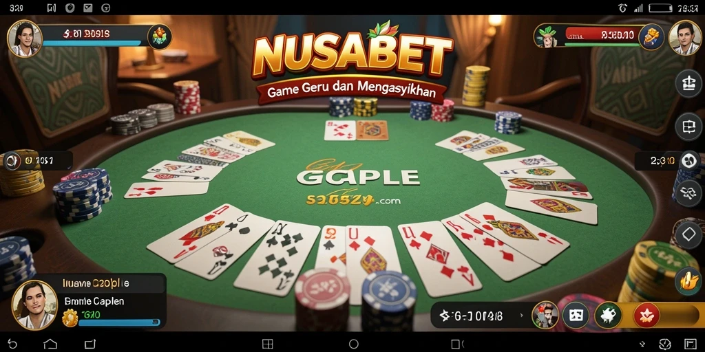 Screenshot gameplay NUSABET yang menampilkan suasana seru bermain Gaple.