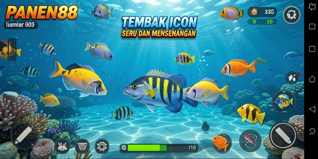 Tangkapan layar gameplay Tembak Ikan yang mengasyikkan.