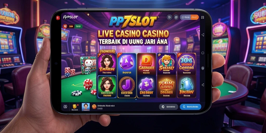 Screenshot gameplay PP7SLOT yang menampilkan dealer langsung dan aksi permainan.