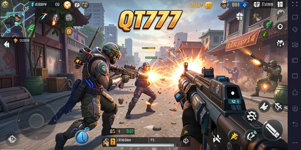 Tangkapan layar QT777 menampilkan aksi intens dari gameplay TPS yang mengasyikkan.