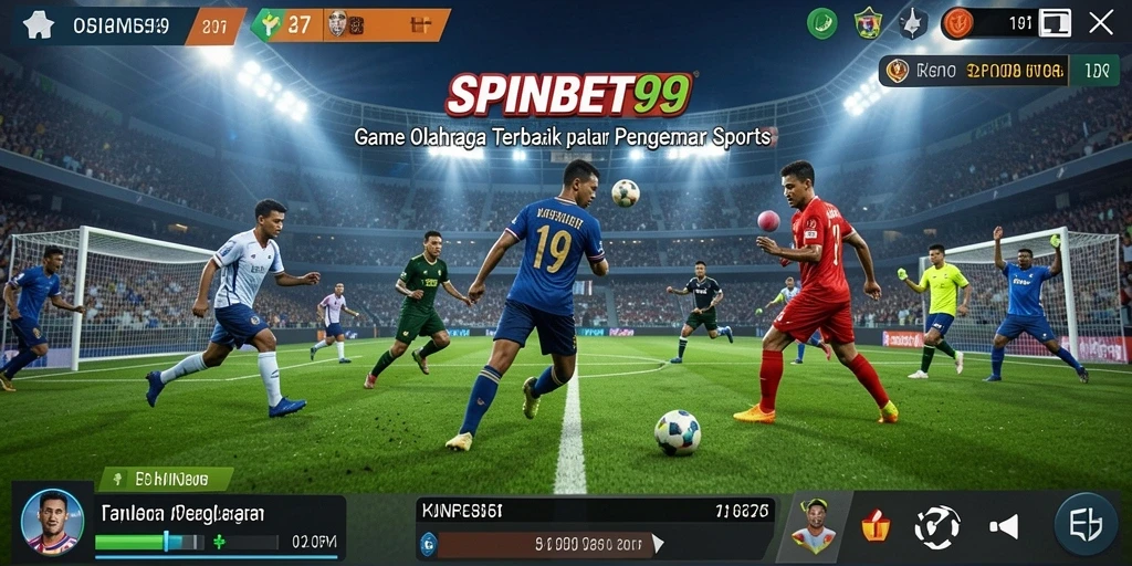 Tangkapan layar SPINBET99 menunjukkan suasana menegangkan di arena permainan olahraga.