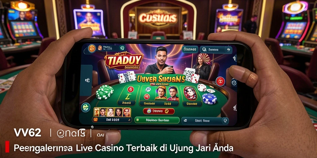 Screenshot gameplay menunjukkan keseruan permainan Live Casino di VV62.